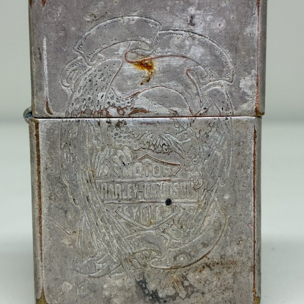 1997 ZIPPO Cigarette Lighter-HARLEY DAVIDSON-Etched Eagle
